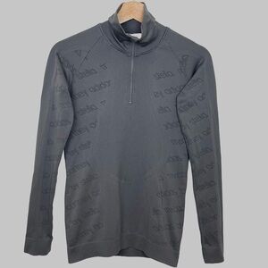 Adidas by Stella McCartney 1/4 Zip Seamless Long Sleeve Top Dark Grey S